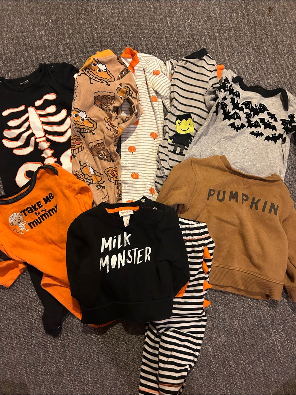 6-9 month fall Halloween clothing bundle Honest Company Little Co others 9 piece